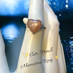 ✨Cute Peach Moonstone Adjustable Ring✨